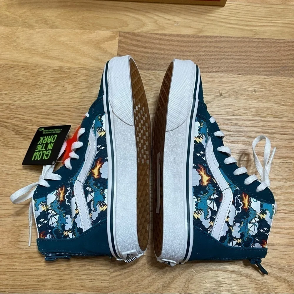 Vans Glow in Dark Dragon Sneakers NEW Kids Fire Breathing Sz 2